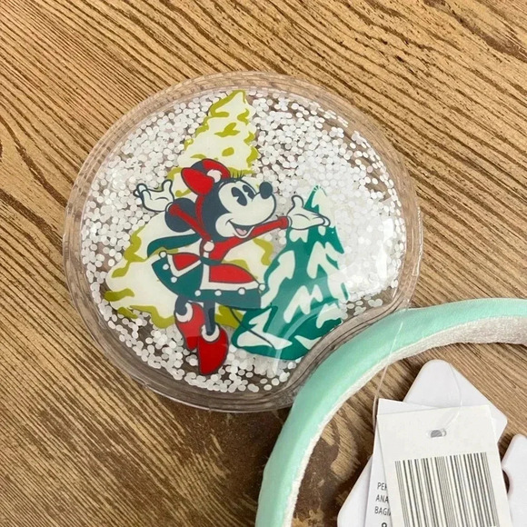 Disney Parks Mickey and Minnie Festive Snow  Globe Ears Headband - Picture 5 of 12
